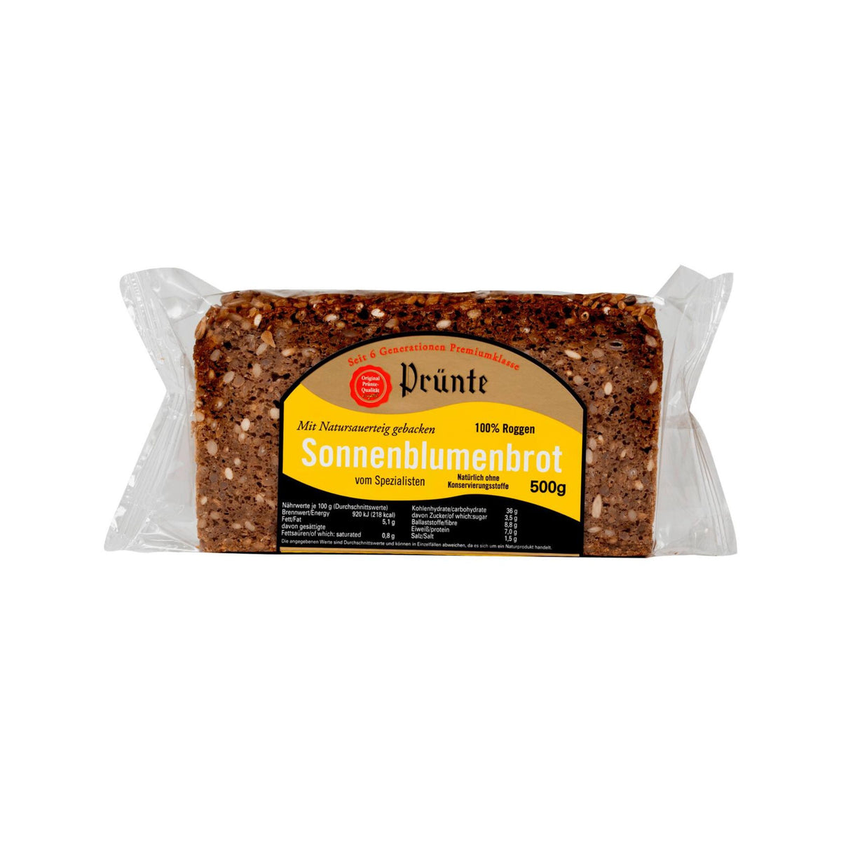 PRÜNTE PAN DE CENTENO CON PIPAS DE GIRASOL