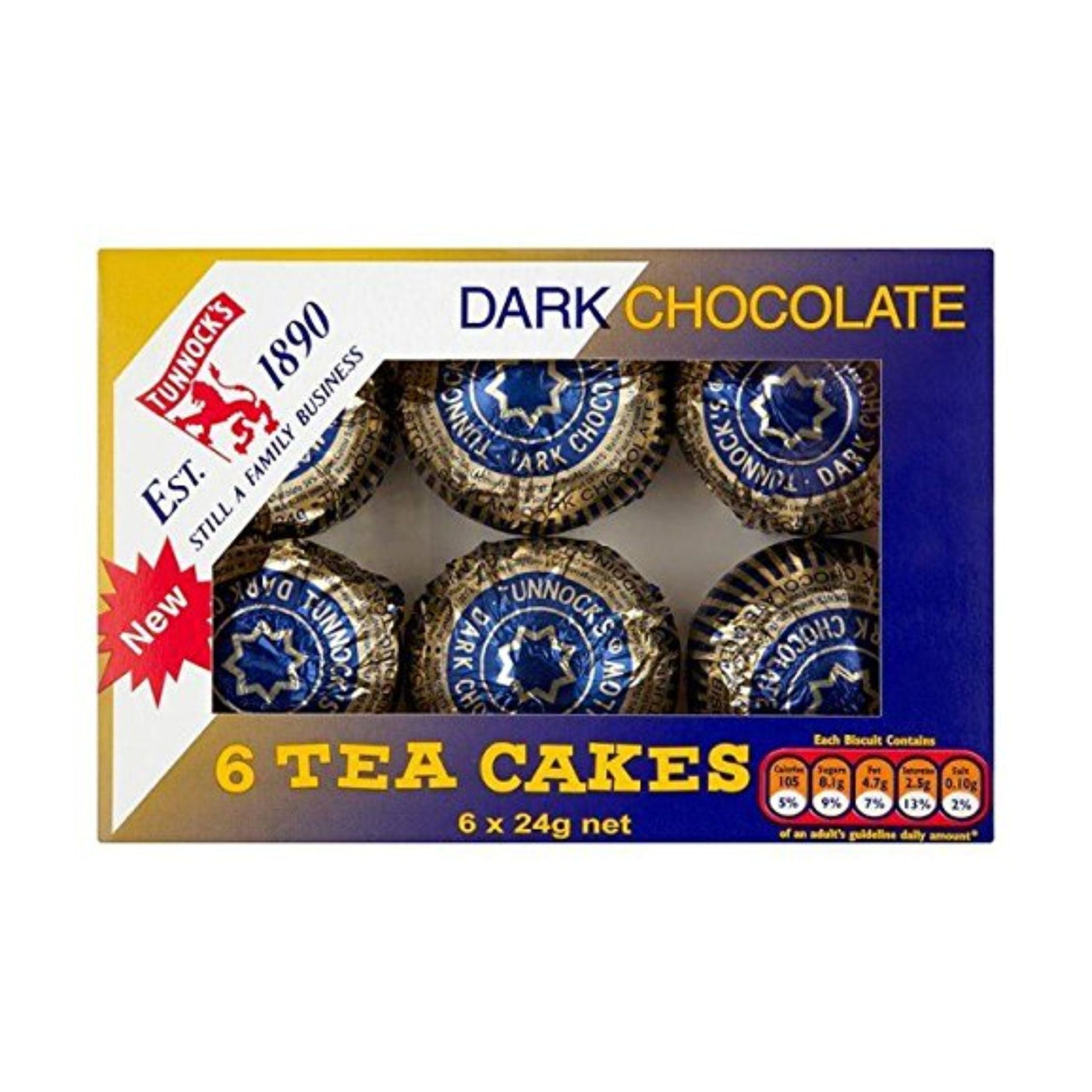 Tunnock's Dark Chocolate Tea Cakes 6 Pack 144g