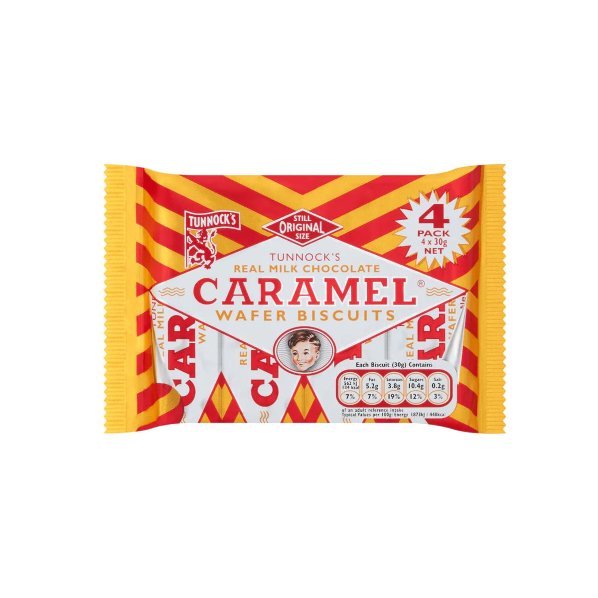 Tunnock's Caramel Wafer Biscuits 4 Pack 128g