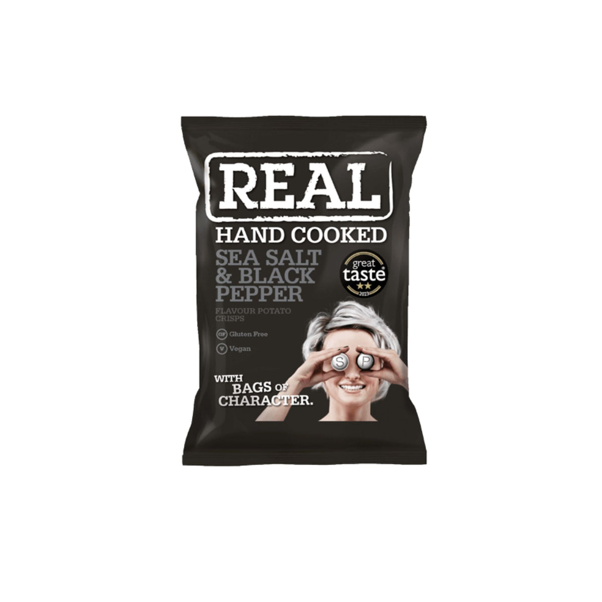 Real Sea Salt & Black Pepper Hand Cooked Crisps 150g